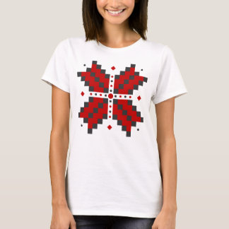 Ukrainische Stickerei, rot und schwarz T-Shirt