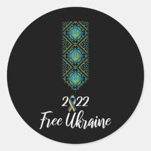 Ukrainische Stickerei Vyshyvanka Für Männer Unters Runder Aufkleber
