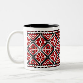 Ukrainische Stickerei (vyshyvanka) Tasse schwarz