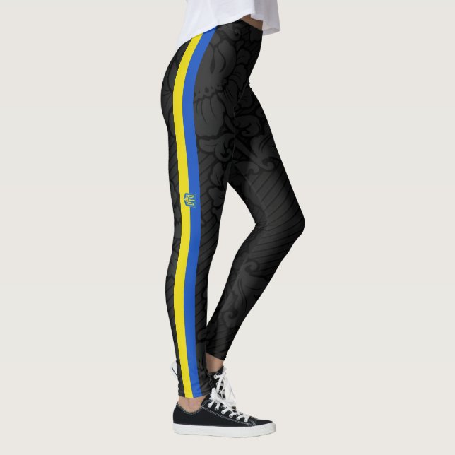 ukrainische Streifenflagge Leggings (Rechts)