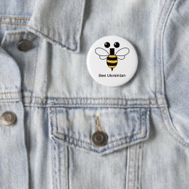 Ukrainische süße minimalistische Biene-Button Button