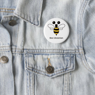 Ukrainische süße minimalistische Biene-Button Button