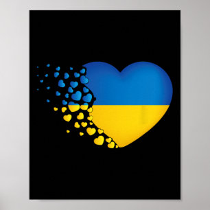 Ukrainische Symbole Ukrainische Flagge Herz Liebe Poster