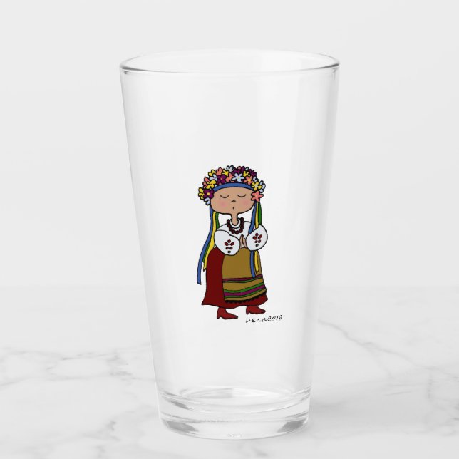 Ukrainische Tänzer-Volkskunst Glas (Vorderseite)
