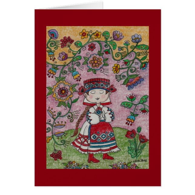 Ukrainische Tänzerin und Blume Folklorekunst (Vorne)