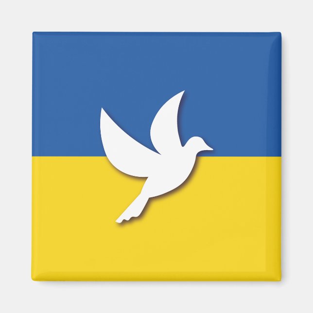 ukrainische Taubenflagge Magnet (Vorne)