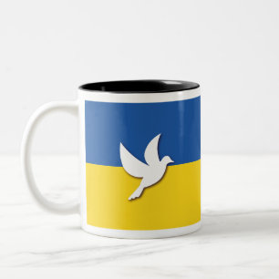 ukrainische Taubenflagge Zweifarbige Tasse