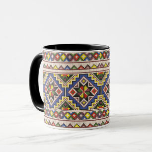 Ukrainische traditionelle Wyschuwanka-Volkskunst-T Tasse