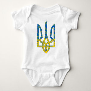 Ukrainische trident texturierte Flagge der Ukraine Baby Strampler