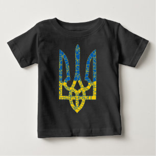 Ukrainische trident texturierte Flagge der Ukraine Baby T-shirt