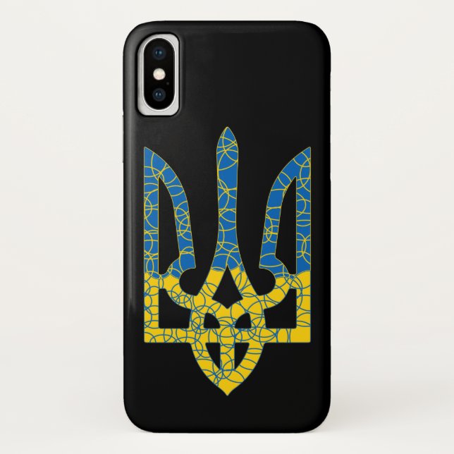 Ukrainische trident texturierte Flagge der Ukraine Case-Mate iPhone Hülle (Rückseite)