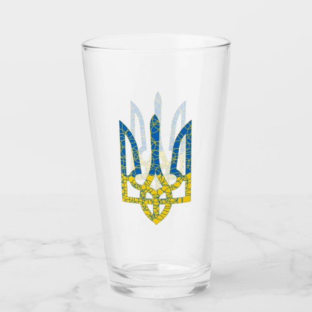 Ukrainische trident texturierte Flagge der Ukraine Glas (Vorderseite)