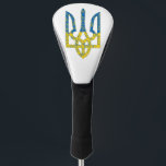 Ukrainische trident texturierte Flagge der Ukraine Golf Headcover<br><div class="desc">Texturierte ukrainische Nationalemblem Trident tryzub in ukrainischen Flaggenfarben und Schlagkreismuster</div>