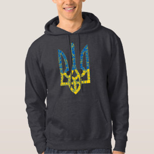 Ukrainische trident texturierte Flagge der Ukraine Hoodie