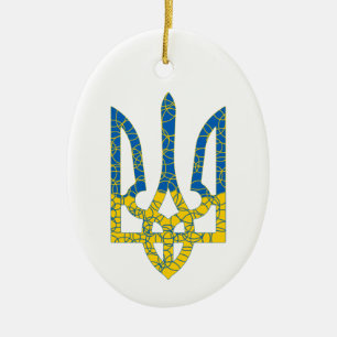 Ukrainische trident texturierte Flagge der Ukraine Keramik Ornament