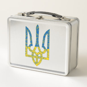 Ukrainische trident texturierte Flagge der Ukraine Metall Brotdose