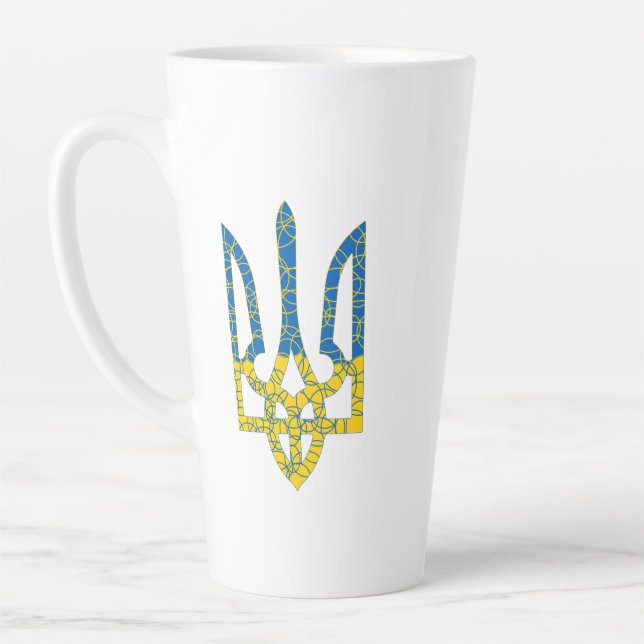 Ukrainische trident texturierte Flagge der Ukraine Milchtasse (Links)