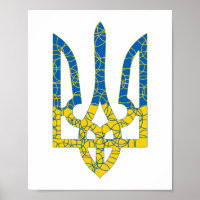 Ukrainische trident texturierte Flagge der Ukraine