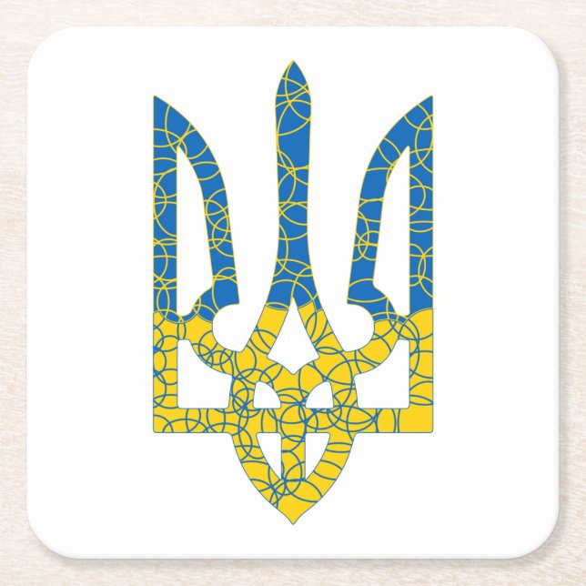 Ukrainische trident texturierte Flagge der Ukraine Rechteckiger Pappuntersetzer (Vorderseite)
