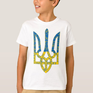 Ukrainische trident texturierte Flagge der Ukraine T-Shirt