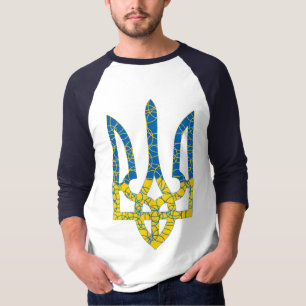 Ukrainische trident texturierte Flagge der Ukraine T-Shirt