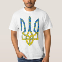 Ukrainische trident texturierte Flagge der Ukraine