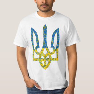 Ukrainische trident texturierte Flagge der Ukraine T-Shirt