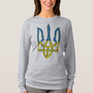Ukrainische trident texturierte Flagge der Ukraine T-Shirt