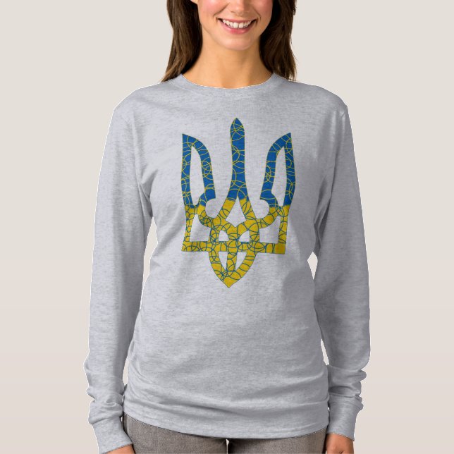 Ukrainische trident texturierte Flagge der Ukraine T-Shirt (Vorderseite)