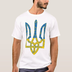 Ukrainische trident texturierte Flagge der Ukraine T-Shirt