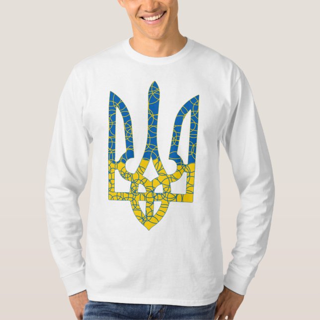 Ukrainische trident texturierte Flagge der Ukraine T-Shirt (Vorderseite)