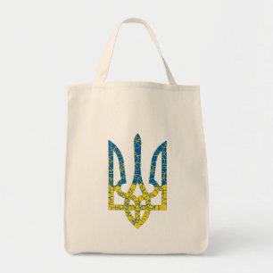 Ukrainische trident texturierte Flagge der Ukraine Tragetasche