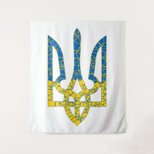 Ukrainische trident texturierte Flagge der Ukraine Wandteppich
