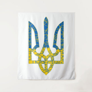 Ukrainische trident texturierte Flagge der Ukraine Wandteppich