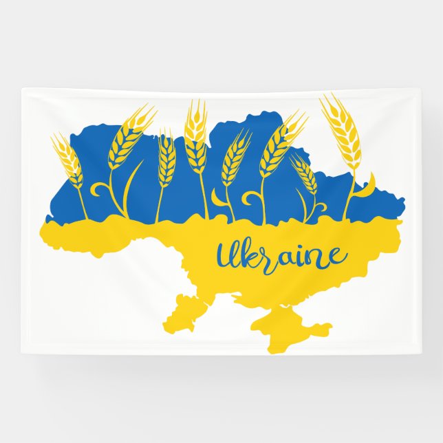 Ukrainische Typografie und Weizenohr auf ukrainisc Banner (Horizontal)