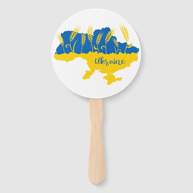 Ukrainische Typografie und Weizenohr auf ukrainisc Fächer (Vorderseite)