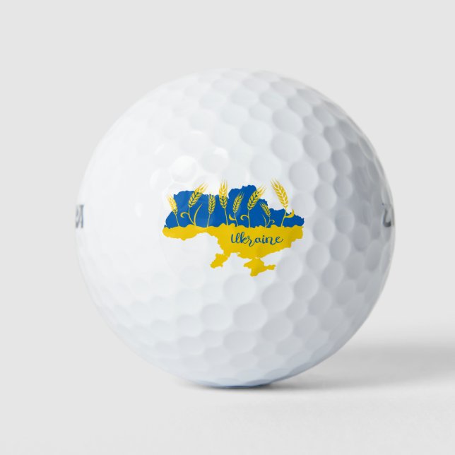Ukrainische Typografie und Weizenohr auf ukrainisc Golfball (Vorderseite)