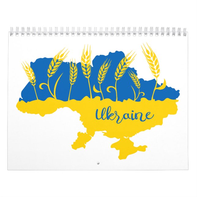 Ukrainische Typografie und Weizenohr auf ukrainisc Kalender (Titelbild)