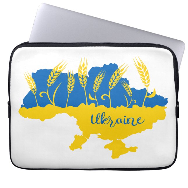 Ukrainische Typografie und Weizenohr auf ukrainisc Laptopschutzhülle (Vorderseite)