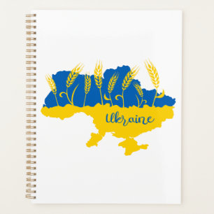 Ukrainische Typografie und Weizenohr auf ukrainisc Planer