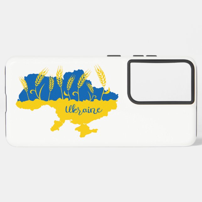 Ukrainische Typografie und Weizenohr auf ukrainisc Samsung Galaxy Hülle (Linke Seite)