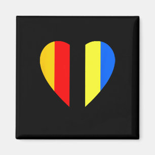 Ukrainische und deutsche Flagge im Herzen der Ukra Magnet