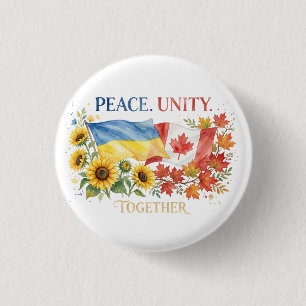 Ukrainische und kanadische Unterstützung. Frieden. Button