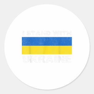 Ukrainische Unterstützung bei der Ukraine Stoppt d Runder Aufkleber