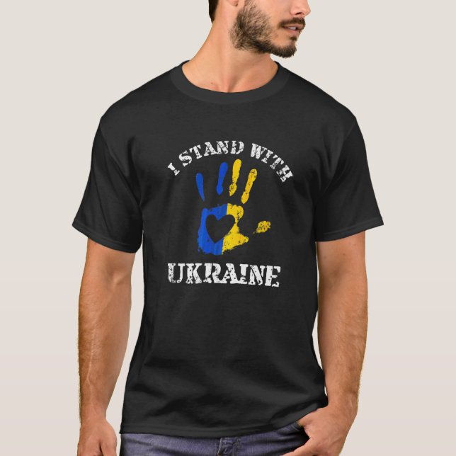 Ukrainische Unterstützung Ukraine, ich stehe mit d T-Shirt (Vorderseite)