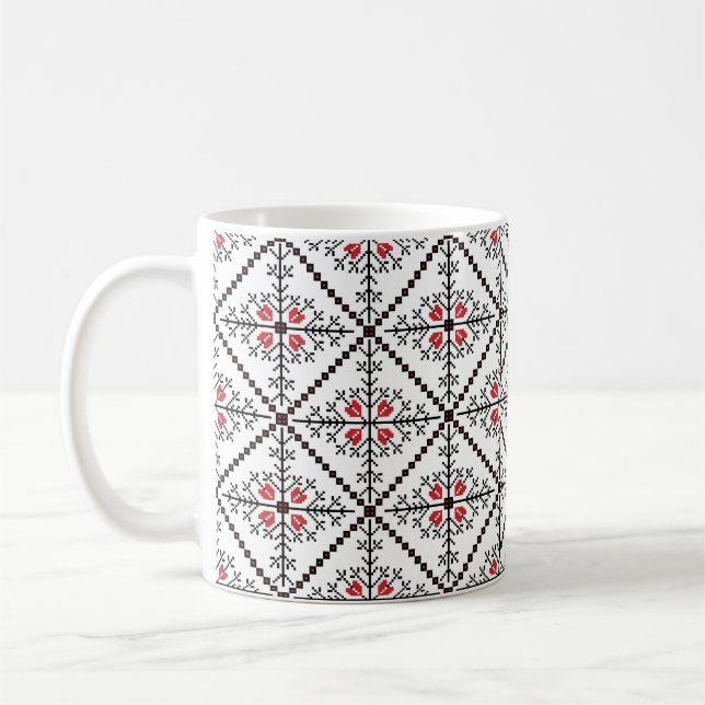 ukrainische Volksmusterschmuck Kaffeetasse (Links)