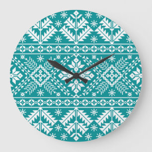 Ukrainische Volkstümliche, nahtlose Ornamente Große Wanduhr