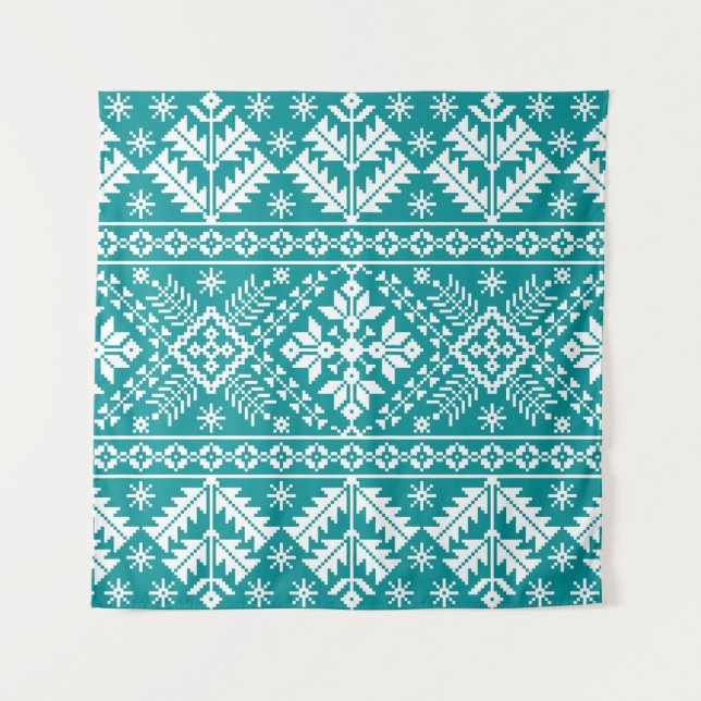 Ukrainische Volkstümliche, nahtlose Ornamente Wandteppich (Vorderseite)