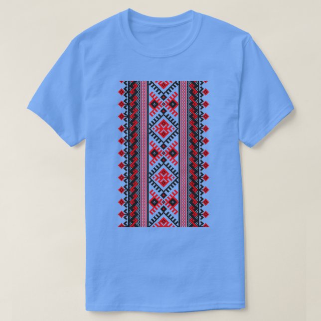 Ukrainische Vyshyvanka Stickerei T-Shirt (Design vorne)