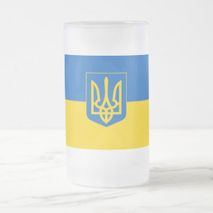 Ukrainische Wappen Mattglas Bierglas